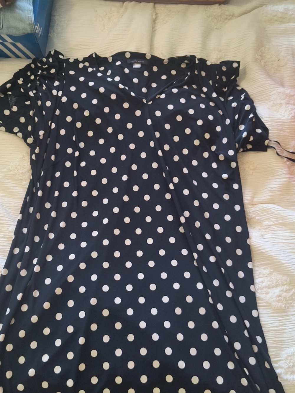 Tommy Hilfiger Navy and White Polka Dot Dress
